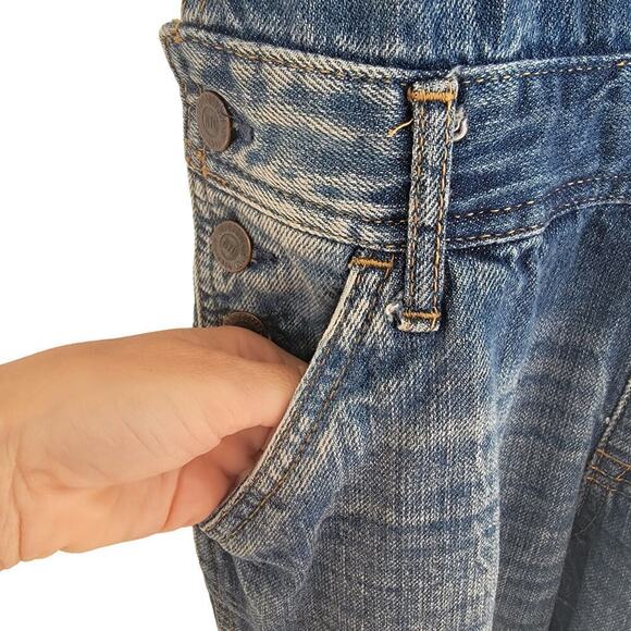 Aeropostale Denim Jean Distressed BIB Overalls Pants Size S - Picture 4 of 11